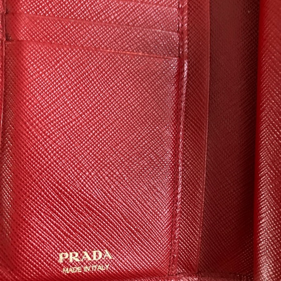 Prada Red Saffiano Leather Wallet - Picture 7 of 13